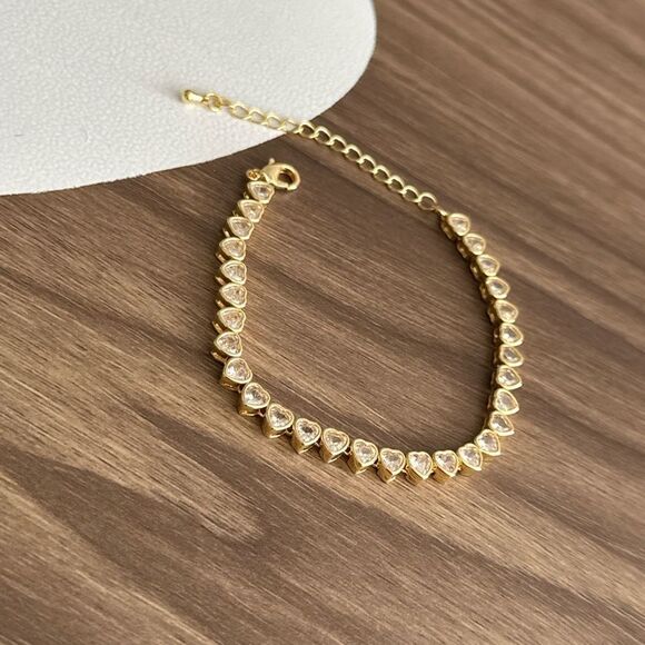 Heart tennis bracelet Q178 - Picture 5 of 6